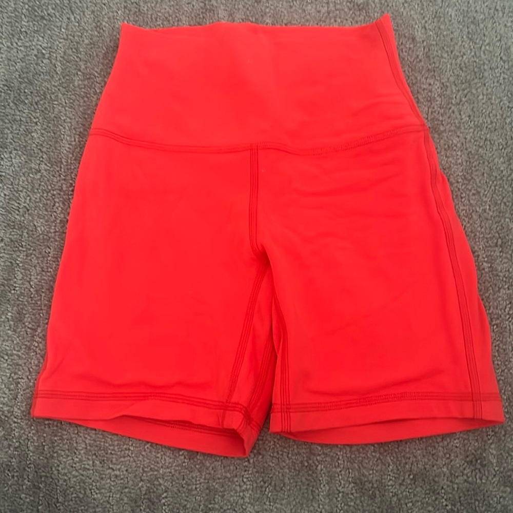 Lululemon Red Biker Shorts